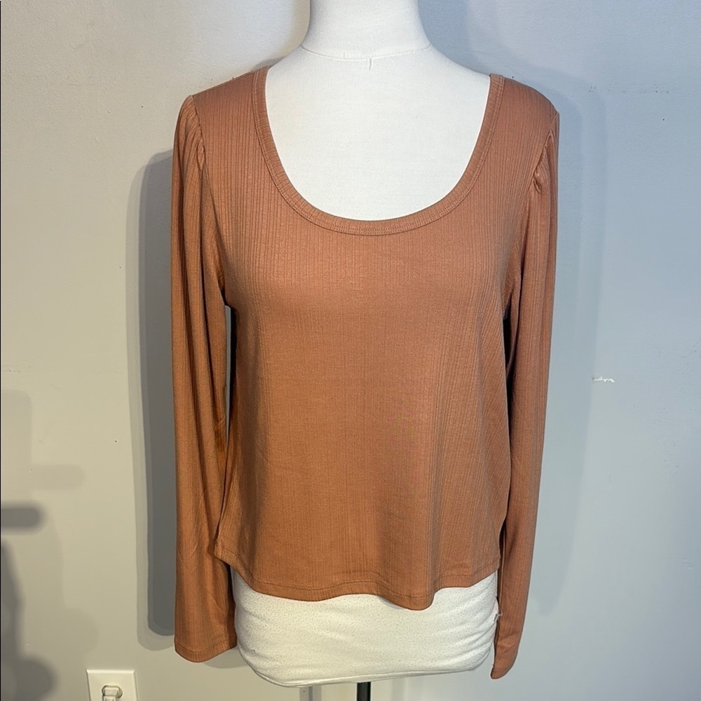 Jackson Rowe Neutral Tan Long Sleeve Relaxed Jersey Top